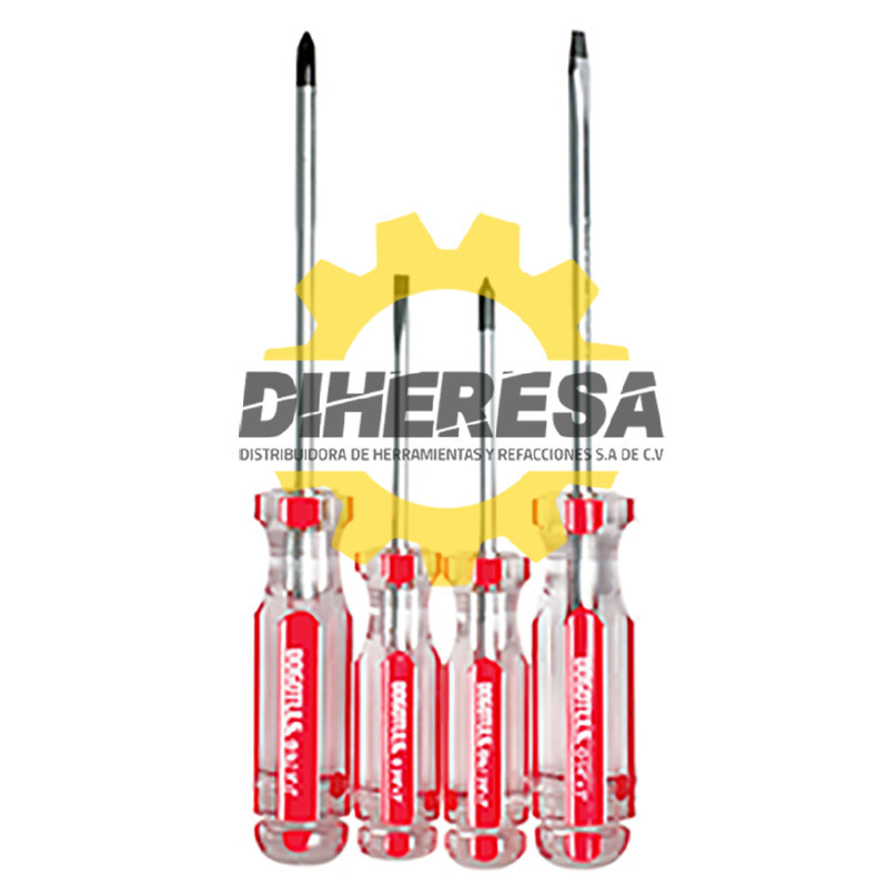 TO2053 JUEGO DESARMADOR ACETATO ROJO 4PZ DOGOTULS | DIHERESA TO2053 JUEGO DESARMADOR ACETATO ROJO 4PZ DOGOTULS | DIHERESA