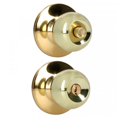 14POP LOCK Pomo cilíndrico bola recamara latón brillante