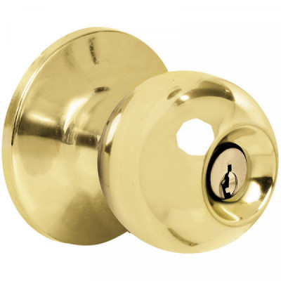 15POP LOCK Pomo cilíndrico bola baño latón brillante