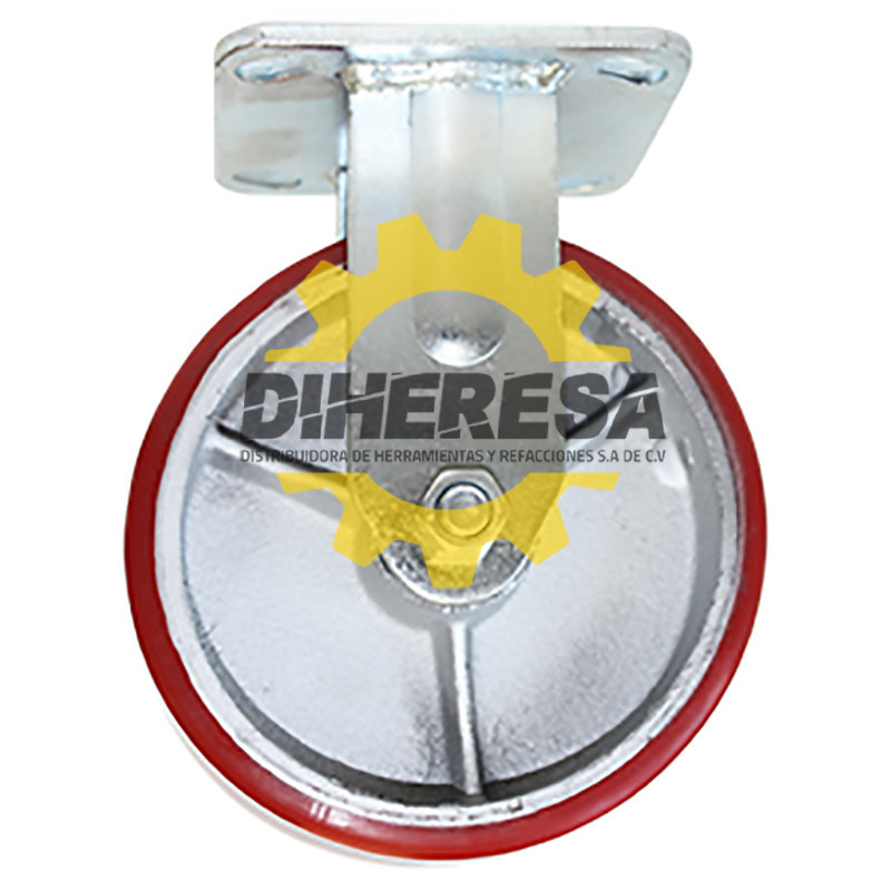 ZF5060 RODAJA FIERRO PU ROJO FIJA 6'' DOGOTULS | DIHERESA ZF5060 RODAJA FIERRO PU ROJO FIJA 6'' DOGOTULS | DIHERESA
