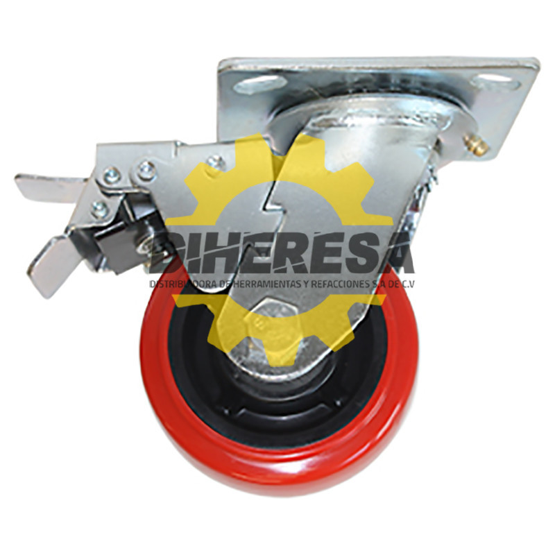 ZF5077 RODAJA PP NEGRO Y PU ROJO GIRA FRENO 6'' DOGOTULS | DIHERESA ZF5077 RODAJA PP NEGRO Y PU ROJO GIRA FRENO 6'' DOGOTULS | DIHERESA