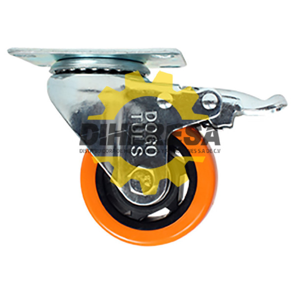 ZF5116 RODAJA PVC NARANJA GIRATORIA FRENO 2'' DOGOTULS | DIHERESA