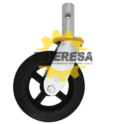 ZF5153 RODAJA ANDAMIO HULE FIERRO GIRATORIA 8'' DOGOTULS | DIHERESA