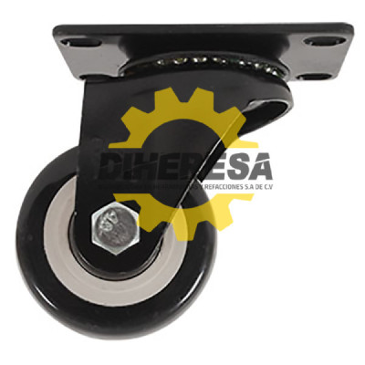 ZF5182 RODAJA PVC NEGRO GIRATORIA 2 1/2'' DOGOTULS | DIHERESA