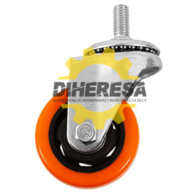 ZF5193 RODAJA PVC NARANJA ESPIGA ROSCADA 1/2 GIRATORIA 3'' DOGOTULS | DIHERESA