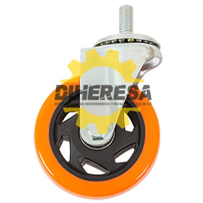 ZF5194 RODAJA PVC NARANJA ESPIGA ROSCADA 1/2 GIRATORIA 4'' DOGOTULS | DIHERESA
