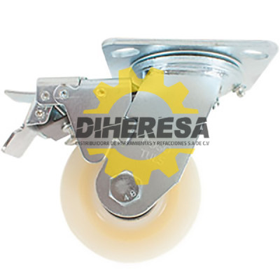 ZF5205 RODAJA PP USO PESADO GIRATORIA FRENO 4'' DOGOTULS | DIHERESA