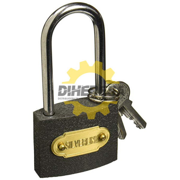 CANDADO GRIS, CILIDRO DE HIERRO SILVERLINE | DIHERESA