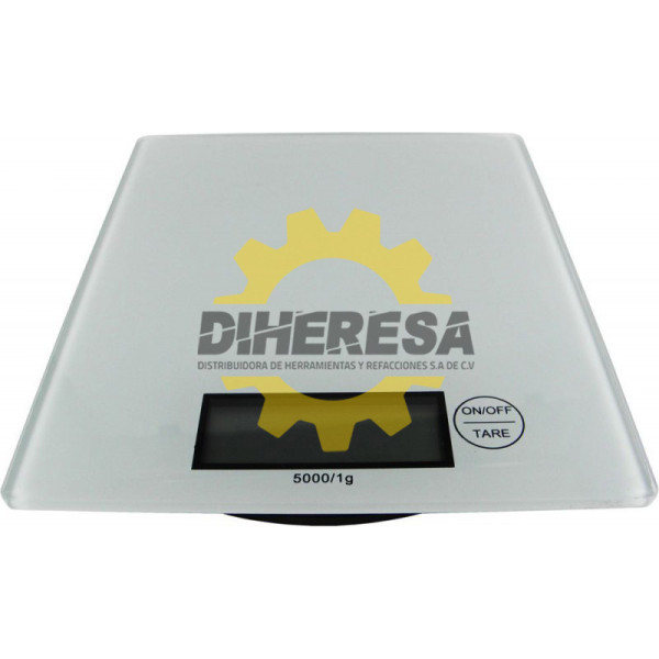 BASCULA DIGITAL DE COCINA, CAPACIDAD MAXIMA DE 5KG. DE CRISTAL DE 4MM SILVERLINE | DIHERESA