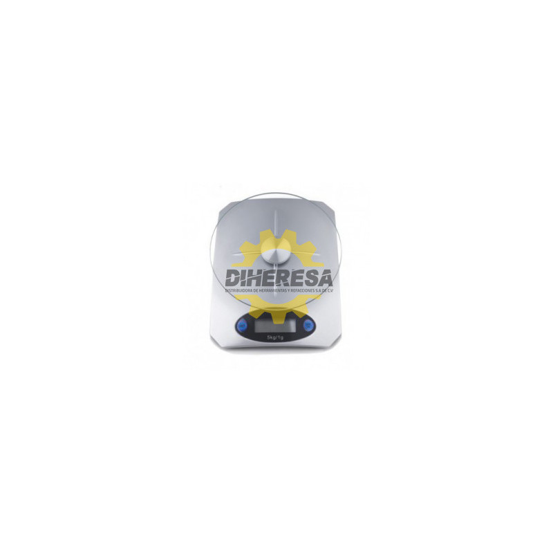 BASCULA DIGITAL DE COCINA, CAPACIDAD MAXIMA DE 5KG. PLATA CON CRISTAL DE 4MM SILVERLINE | DIHERESA BASCULA DIGITAL DE COCINA, CAPACIDAD MAXIMA DE 5KG. PLATA CON CRISTAL DE 4MM SILVERLINE | DIHERESA