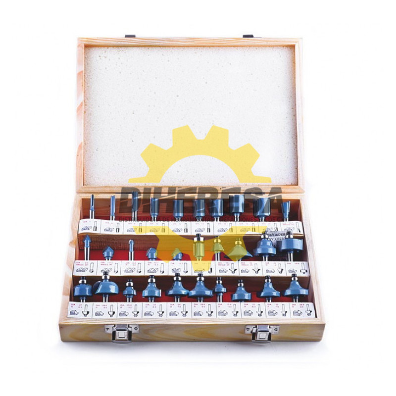 BROCAS PARA RAUTER ESTUCHE CON 30 PZAS SILVERLINE | DIHERESA BROCAS PARA RAUTER ESTUCHE CON 30 PZAS SILVERLINE | DIHERESA