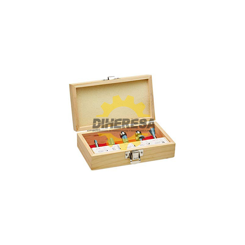 BROCAS PARA RAUTER ESTUCHE CON 5 PZAS SILVERLINE | DIHERESA BROCAS PARA RAUTER ESTUCHE CON 5 PZAS SILVERLINE | DIHERESA