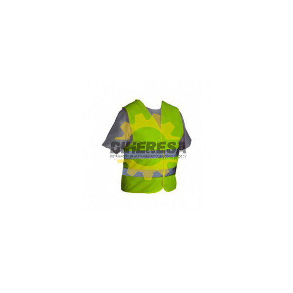 CHALECO DE MALLA COLOR VERDE CON RELFEJANTE Y BIES NEGRO SILVERLINE | DIHERESA
