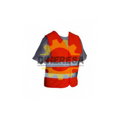 CHALECO DE SEGURIDAD NARANJA 100% POLIESTER, CON DOBLE BANDA REFLEJANTE - UNITALLA SILVERLINE | DIHERESA