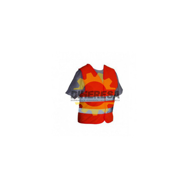 CHALECO DE SEGURIDAD NARANJA 100% POLIESTER, CON DOBLE BANDA REFLEJANTE - UNITALLA SILVERLINE | DIHERESA