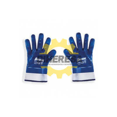 DC-GUA-AA10GUANTES DE SEGURIDAD DE JERSEY C/RECUBRIMIENTO TOTAL AZUL  10 SILVERLINE