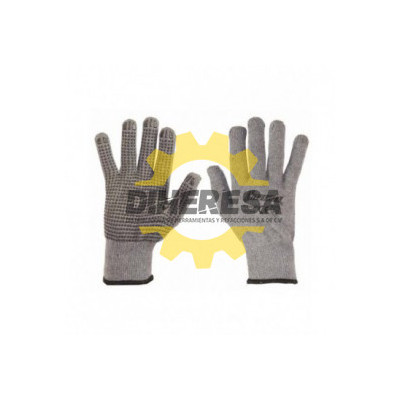 DC-GUA-AF9GUANTES DE TEJIDO FINO DE ALGODÓN CON PUNTOS DE PVC  9 SILVERLINE