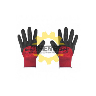 GUANTE ROJOS DE POLIESTER, CON CUBIERTA DE LATEX  9 SILVERLINE | DIHERESA