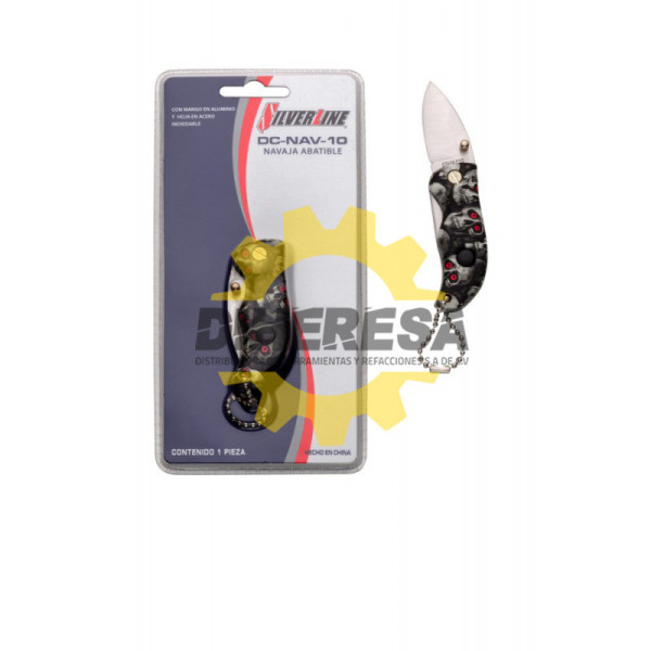 NAVAJA ABATIBLE CON MANGO EN ALUMINIO Y HOJA EN ACERO INOXIDABLE SILVERLINE | DIHERESA