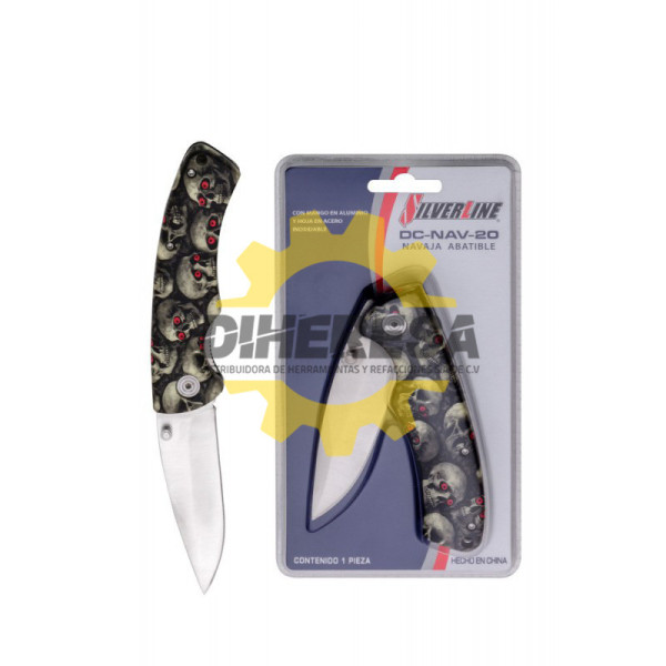 NAVAJA ABATIBLE CON MANGO EN ALUMINIO Y HOJA EN ACERO INOXIDABLE SILVERLINE | DIHERESA
