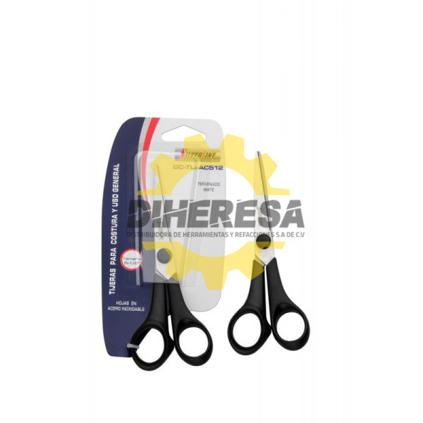 TIJERAS 5 - 1/2PARA COSTURA Y USO GENERAL EN ACERO INOXIDABLE TERMINADO MATE MANGO EN ABS SILVERLINE | DIHERESA