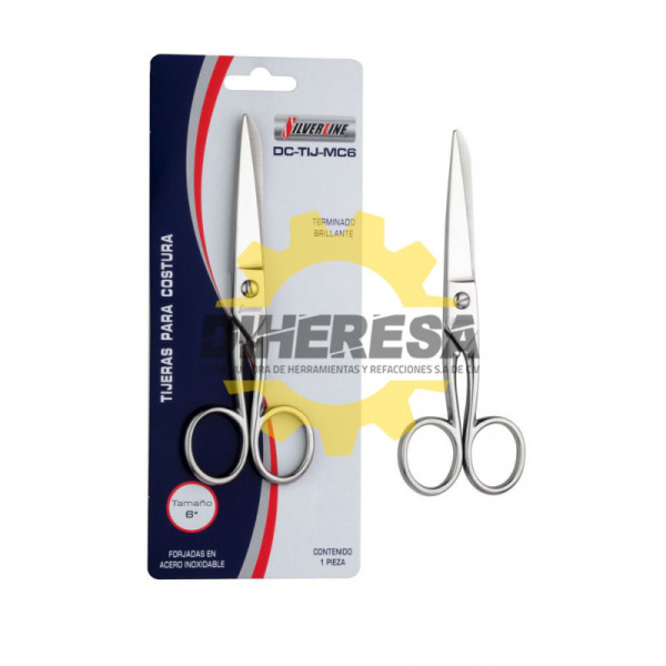 TIJERAS 6 PARA COSTURA FORJADAS EN ACERO INOXIDABLE TERMINADO BRILLANTE SILVERLINE | DIHERESA