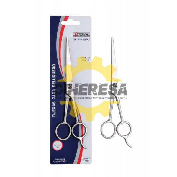 TIJERAS 7 PARA PELUQUERO FORJADAS EN ACERO INOXIDABLE TERMINADO BRILLANTE SILVERLINE | DIHERESA