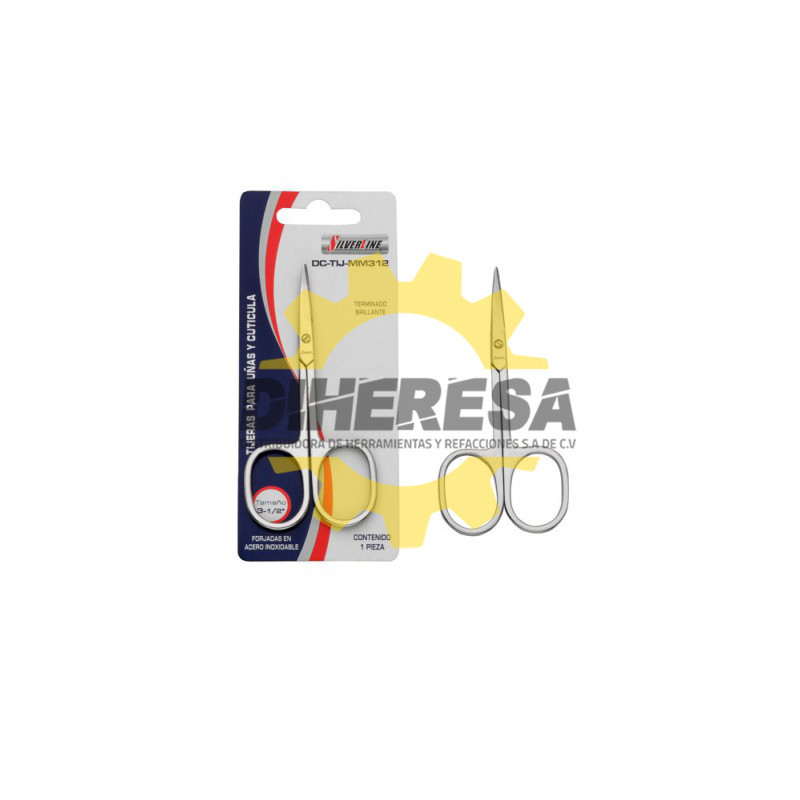 TIJERAS 3 -1/2 PARA UÑAS Y CUTICULA FORJADAS EN ACERO INOXIDABLE TERMINADO BRILLANTE SILVERLINE | DIHERESA TIJERAS 3 -1/2 PARA UÑAS Y CUTICULA FORJADAS EN ACERO INOXIDABLE TERMINADO BRILLANTE SILVERLINE | DIHERESA