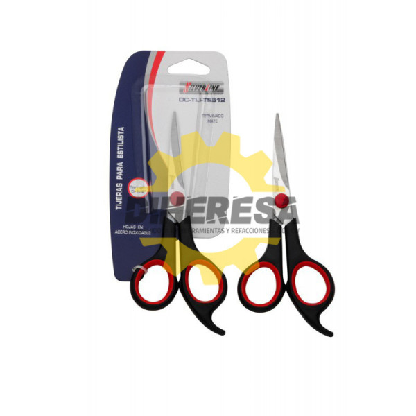 TIJERAS 5 – ½ PARA ESTILISTA EN ACERO INOXIDABLE TERMINADO MATE MANGO EN PP Y TPR SILVERLINE | DIHERESA