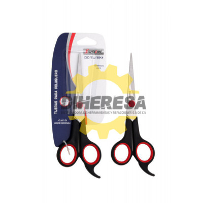 TIJERAS 7 PARA PELUQUERO EN ACERO INOXIDABLE TERMINADO MATE MANGO EN PP Y TPR SILVERLINE | DIHERESA