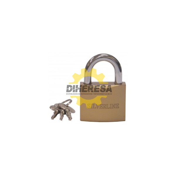 CANDADO DORADO C.LATÓN LLAVE D CRUZ 38MM SILVERLINE | DIHERESA