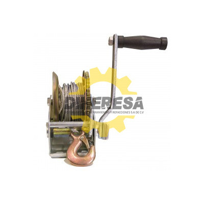 DC-WINCH RESTIRADOR MANUAL C/CABLE DE ACERO CAP. 600 Kgs.  LONG. CABLE 10 MTS SILVERLINE