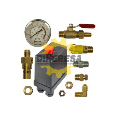 DC-AK1-38 KIT P/CONTROL DE AIRE C/AUTOMATICO TIPO FURNAS Y C/CHECK EN ANGULO DE 3/8 SILVERLINE | DIHERESA