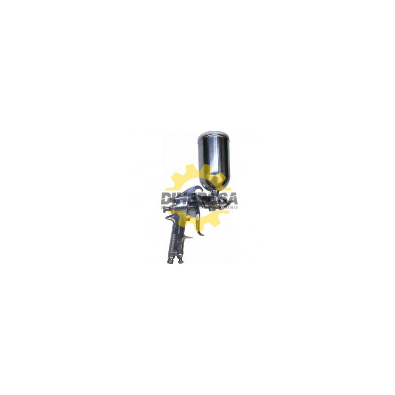 DC-F75G PISTOLA AEROGRAFICA ALIMENTADA POR GRAVEDAD CON VASO DE 400 cc. SILVERLINE | DIHERESA DC-F75G PISTOLA AEROGRAFICA ALIMENTADA POR GRAVEDAD CON VASO DE 400 cc. SILVERLINE | DIHERESA