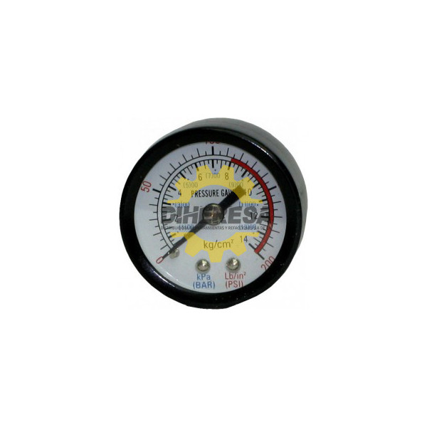 DC-PG15R MANOMETRO P/LINEAS DE AIRE  1/8 (ROSCA ATRAS)  CARATULA DE  1-1/2.-  0-200 PSI SILVERLINE | DIHERESA