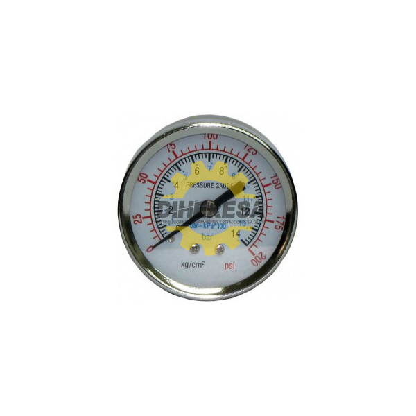 DC-PG20R MANOMETRO P/LINEAS DE AIRE  1/4 (ROSCA ATRAS)  CARATULA DE     2. -   0-200 PSI SILVERLINE | DIHERESA