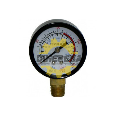 DC-PG20S MANOMETRO P/LINEAS DE AIRE  1/4 (ROSCA ABAJO)  CARATULA DE     2. -   0-200 PSI SILVERLINE | DIHERESA