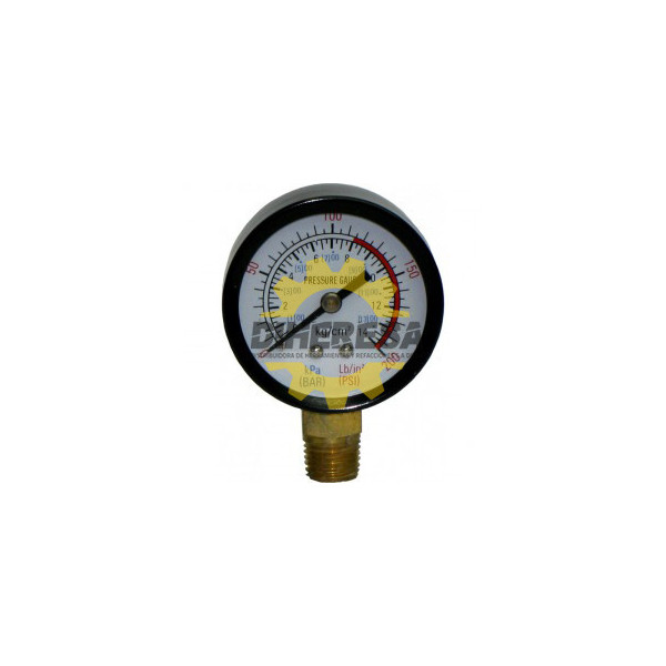 DC-PG20S MANOMETRO P/LINEAS DE AIRE  1/4 (ROSCA ABAJO)  CARATULA DE     2. -   0-200 PSI SILVERLINE | DIHERESA