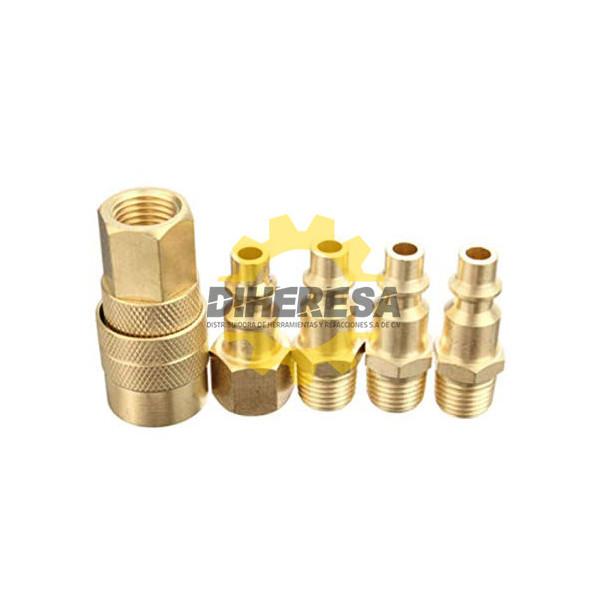 DC-ACOP1-4-20 ACOPLADOR RAPIDO DE LATON DE 1/4 - SET DE  20 PIEZAS SILVERLINE | DIHERESA