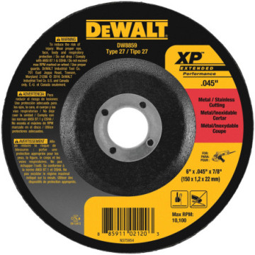 DW8859 DISCO ABRASIVO CORTE 6"X.045"X7/8" METAL