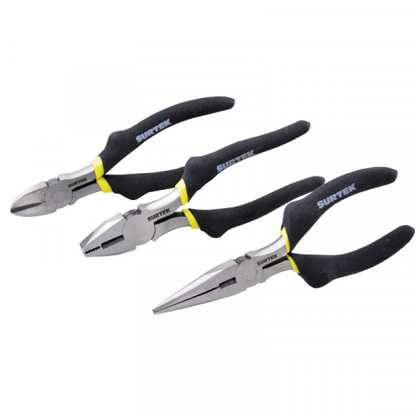 P01 SURTEK Juego de 3 pinzas para electricista Surtek | DIHERESA