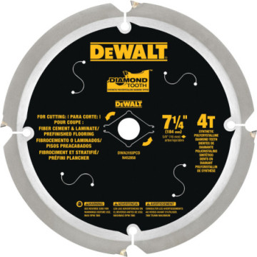 DWA3193PCD DISCO CORTE DIAMANTE 7-1/4" FIBROCEMENTO, LAMINADOS