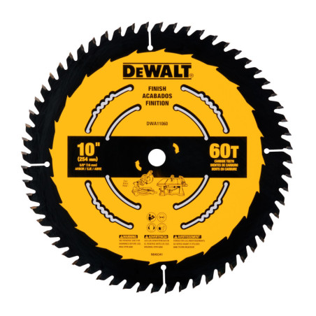 DWA11060 DISCO DE SIERRA 10" 60T ACABADO FINO