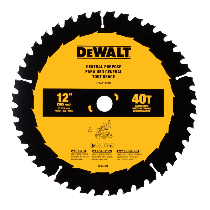 DWA11240 DISCO DE SIERRA 12" 40T USO GENERAL DWA11240 DISCO DE SIERRA 12" 40T USO GENERAL