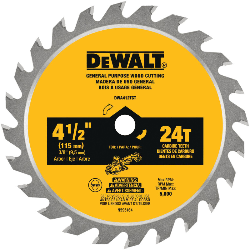 DWA412TCT DISCO DE SIERRA CIRCULAR 4-1/2" DWA412TCT DISCO DE SIERRA CIRCULAR 4-1/2"