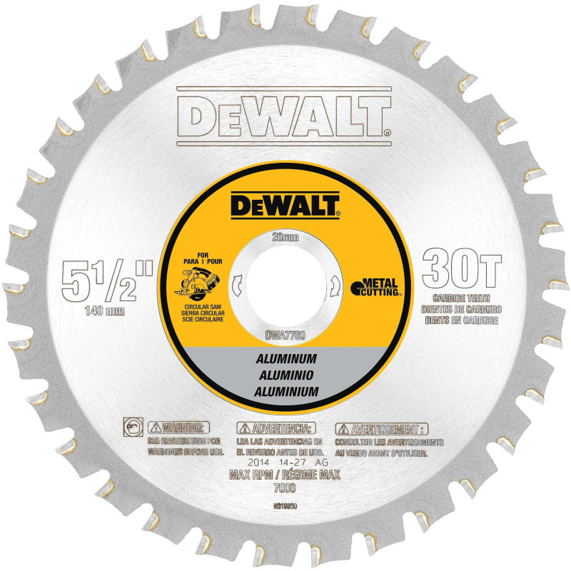 DWA7760 DISCO DE SIERRA 5-1/2" 30T 20MM PARA ALUMINIO DWA7760 DISCO DE SIERRA 5-1/2" 30T 20MM PARA ALUMINIO