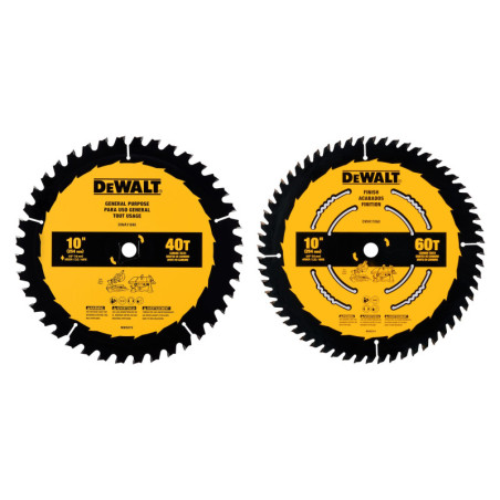 DWA110CMB JGO. 2 DISCOS DE SIERRA 10" 40T Y 60T USO GENERAL MADERA