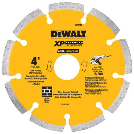 DW4710 DISCO CORTE DIAMANTE 4"X.250 XP PUNTA TUCK
