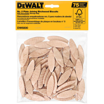 DW6800 GALLETAS PARA CARPINTERÍA No. 0 BOLSA DE 75PZ