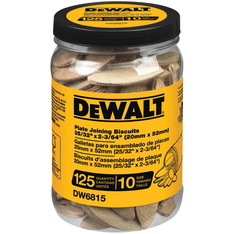 DW6815 GALLETAS PARA CARPINTERÍA #10 BOTE CON 125PZ DW6815 GALLETAS PARA CARPINTERÍA #10 BOTE CON 125PZ